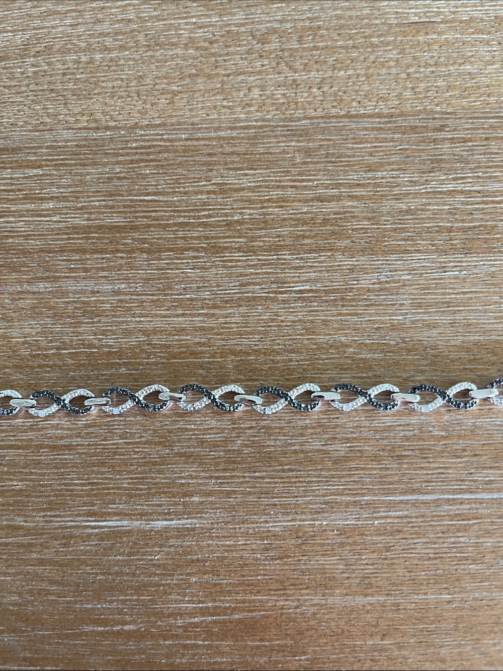 Kay Jewelers Silver and Black Link Bracelet
